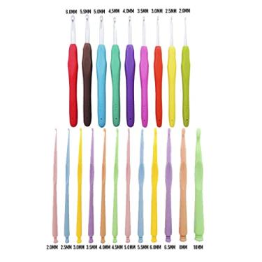 Imagem de Kit 21 Agulhas de Crochê Amigurumi Cabo Soft Leve Coloridos