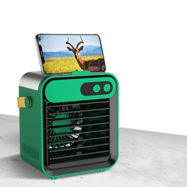 Imagem de XRC TECH Mini ventilador portátil de ar condicionado USB umidificação móvel pequena resfriada a água ar condicionado doméstico (verde)