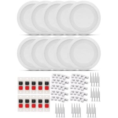Imagem de KIT BASE ARANDELA DE TETO DE METAL PARA ALTO FALANTE 6" GESSO - 10 PEÇAS