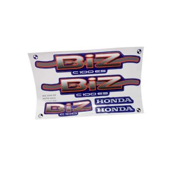 Imagem de Kit Adesivo Jogo Faixas Moto Honda Biz 100 2002 Es Azul