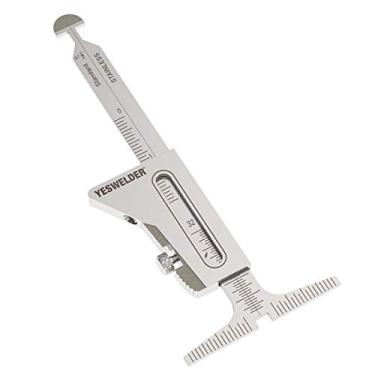 Imagem de YESWELDER Calibrador de solda de aço inoxidável HI-LO em polegadas e métrico para medição de tubo após encaixe/alinhamento, lacuna de encaixe 32 mm 37 1/2 polegadas