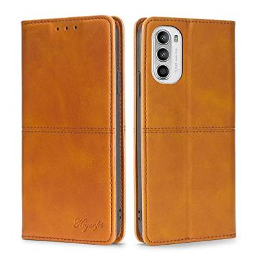 Imagem de For Motorola Moto G52 4G/G82 5G Cow Texture Magnetic Horizontal Flip Leather Phone Case