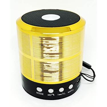 Imagem de Mini Caixinha de Som WS-887 Speaker Bluetooth Rádio FM Portátil Usb TESTADA ANTES DE ENVIAR PARA TER UM PRODUTO FUNCIONANDO (Dourado)