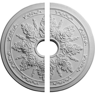 Imagem de Ekena Millwork 23 5/8 polegadas OD x 4 polegadas ID x 1 1/2 polegadas P rosa e fita medalhão de teto, Divisor, 23 5/8"OD x 4"ID x 1 1/2"P (Fits Canopies up to 4"), Factory Primed