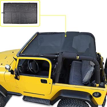 Imagem de Biquíni de malha com proteção UV para proteção solar frontal e traseira para Jeep Wrangler TJ 1997-2006 (preto liso)