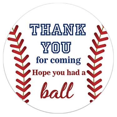 Imagem de 50 adesivos de beisebol, adesivos de beisebol, lembrancinha de aniversário, adesivos de etiqueta de agradecimento, artigos de festa de beisebol, 5 cm.