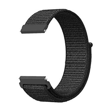 Imagem de Pulseira de relógio de liberação rápida Morsey de 20 mm compatível com Samsung Galaxy Watch Active2/Huawei/Pebble/Asus/Ticwatch Smart Watch, Nylon respirável de substituição esportiva (preta)
