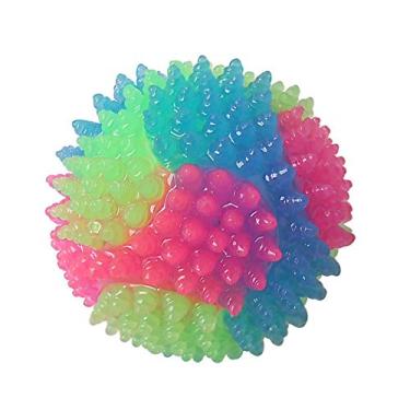 Imagem de sillervan cachorro com luz LED Piscando Bola elástica LED Bola molar Bola brilhante Cor do animal estimação Bola luz Brinquedos interativos para gatos cães Treino interativo Bola espinho Bola lisa limpa