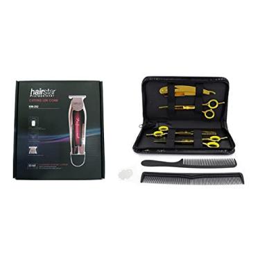 Imagem de Kit 3 Tesouras Dourada Máquina De Acabamento Hairstar