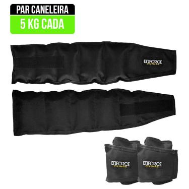 Imagem de Par Tornozeleiras Caneleira com Peso Ginástica 5 Kg Preto -