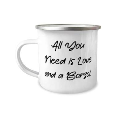Imagem de Linda caneca de cachorro Borzoi, 355 ml, All You Need is Love and a Borzoi, presentes para amantes de cães, presente de amigos, para cachorro Borzoi