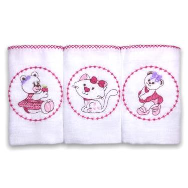 Imagem de Kit Enxoval com 3 Fraldas De Pano (Pink Forte)