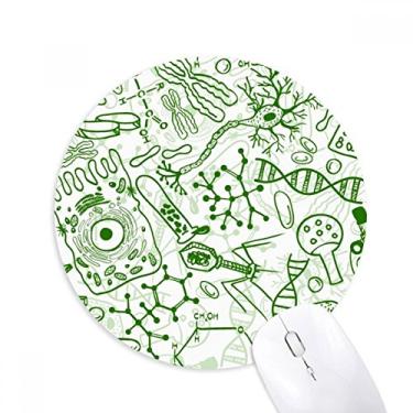 Imagem de Mouse pad de borracha antiderrapante com estrutura de células de microscópio verde, redondo, biológico, para presente