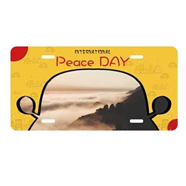 Imagem de DIYthinker Sunrise Sunset Mountain Fog Paisagem Sky Placa de carro Decoração Dia da Paz
