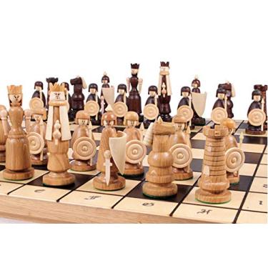 Imagem de HOLPPO Jogo de tabuleiro de xadrez internacional de viagem padrão de madeira dobrável para torneio profissional, jogo de tabuleiro de xadrez de madeira com conjuntos de xadrez artesanais, para adultos e crianças