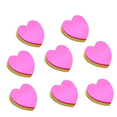 Imagem de YEJI Notas Adesivas em Formato de Coração, 800 Contas, Coração, Aleatório