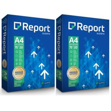 Imagem de Papel Sulfite A4 75G Report Premium 2 Resmas Com 500 Folhas - Suzano