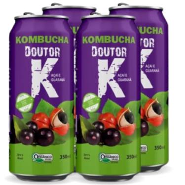Imagem de Kit Com 04 - Kombucha Orgânica Sabor Açaí e Guaraná 350ml DRK
