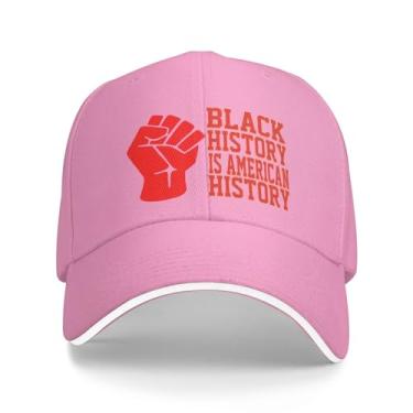 Imagem de Boné de beisebol clássico Black History is American History Original Trucker ajustável para homens/mulheres, rosa, G