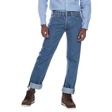 Imagem de Levi's Jeans masculino 505 de modelagem regular (também disponível em tamanhos grandes e altos), Lavagem em pedra média., 33W / 34L