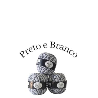 Imagem de Barbante Tipo Barroco Branco e Preto Degrade B&B 200Gr/200mts BeB
