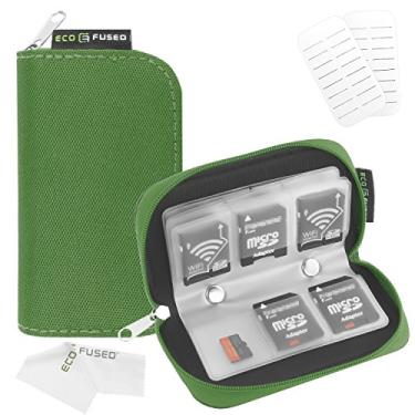 Imagem de Caixa para Cartões de Memória Eco-Fused - Cabe até 22 cartões SD, SDHC, Micro SD, Mini SD e 4 cartões CF - Porta-cartões com 22 compartimentos (Verde)