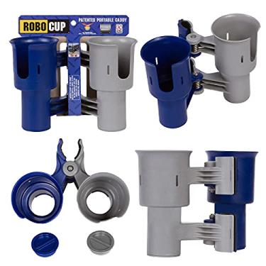Imagem de ROBOCUP, Azul marinho e cinza, versão atualizada, melhor suporte de copo para bebidas, vara de pesca, barco, cadeira de praia, carrinho de golfe, cadeira de rodas, andador, baquetas de bateria