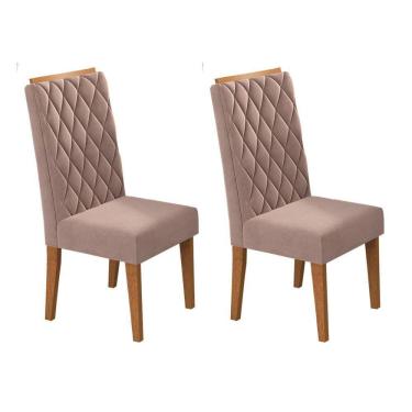 Imagem de Kit com 2 Cadeiras para Sala de Jantar Mdp/mdf Dyniz Veludo Rosa