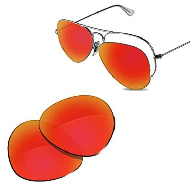 Imagem de Glintbay Lentes de óculos de sol de substituição 100% precisas para Ray-Ban RB3025-55 - Espelhado vermelho fogo polarizado