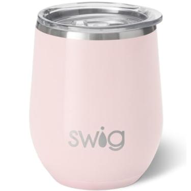 Imagem de Swig Life Copo de vinho de 340 g com tampa, aço inoxidável, lavável na lava-louças, portátil, copo de vinho com isolamento triplo (balé brilhante)
