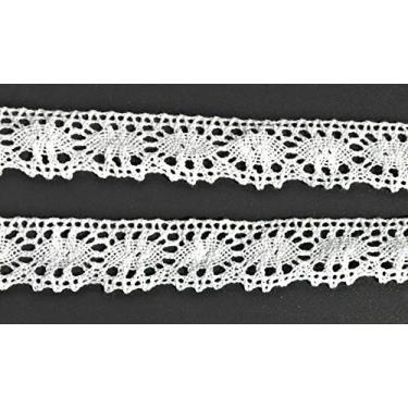 Imagem de 5 metros de renda de algodão branco, acabamento de 2,5 cm, acabamento de fita de crochê recortado estilo vintage para costura, artesanato e decoração de noiva de casamento -B