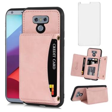 Imagem de Asuwish Capa de telefone para LG G6 capa carteira com protetor de tela de vidro temperado e suporte de cartão de crédito de couro PU acessórios para celular LGG6 ThinQ LG6 Thin Q G 6 Plus G6+ 6G VS988