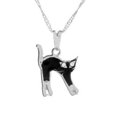 Imagem de Colar Gato com Strass e Resina 13mm - Sunshine Cristais Cor:Prata
