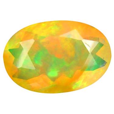 Imagem de 1,28 ct AAA+ Gem de qualidade corte oval (10 x 7 mm) opala arco-íris não aquecida genuína e extraída da pedra preciosa solta da Terra