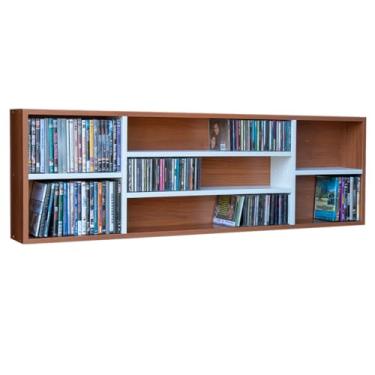 Imagem de Estante Aérea 2 e 3 Prateleiras Para Cds E Dvds MDF