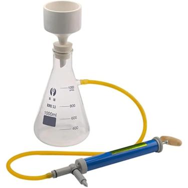 Imagem de Aparelho de filtragem a vácuo de laboratório, equipamento de destilação a vácuo com bomba manual com funil e bomba Kit de filtro de sucção de vidro Kit de vidraria de laboratório de química