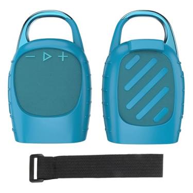 Imagem de Generic Capa de silicone compatível com JBL Clip 5 - Mini alto-falante Bluetooth portátil, capa de suporte, capa protetora de borracha macia para Clip5 (azul)
