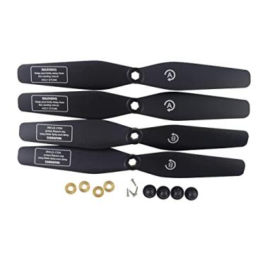 Imagem de Xiaojikuaipao 4Pieces Quick Release RC Propellers for SJRC S20W S30W T18 H301S, Foldable and Stable Flying, Replacement Parts for HS110D HS110G HS120D, Weight and, Easy to - Black