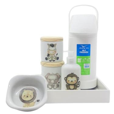 Imagem de Genérico, Kit higiene bebê Safari 6 pçs - Pçs Porcelana Bdj e Tp Pinus