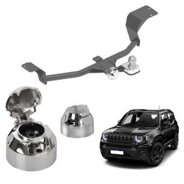 Imagem de Tomada Elétrica 12V 6 Polos Fêmea Cromada Reboque Universal - Tomada U
