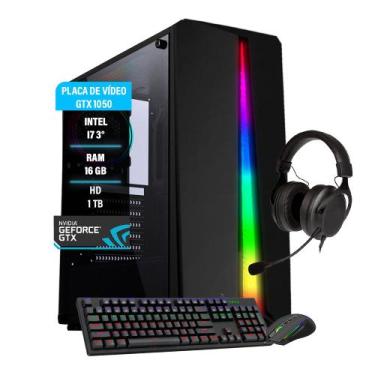 Imagem de Pc Gamer Bravus Core i7 GTX 1050 16gb Hd 1tb SSD 120gb - Amorim Tech
