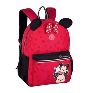 Imagem de Mochila Escolar Costas Tsum Tsum Disney Minnie Vermelho Juvenil - Ofic