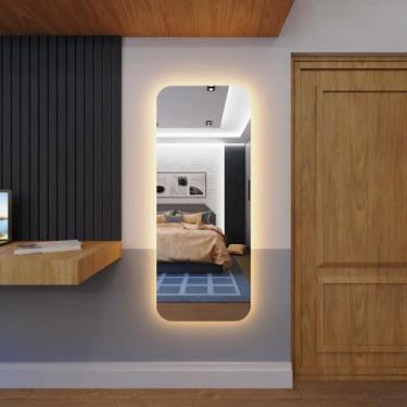 Imagem de Espelho organico de luxo pinterest 150x60 e14 incolor led branco quent