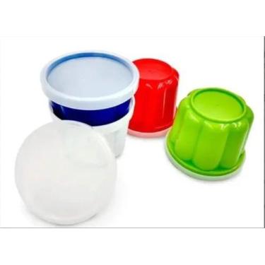 Imagem de Jogo De Pote Com Tampa Para Gelatina Mousse 4 Peças Kehome