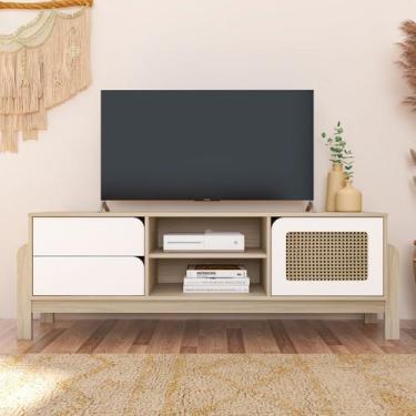 Imagem de Rack para TV Até 65 Polegadas Trend 1 Porta 2 Gavetas Naturale/Branco 