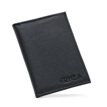 Imagem de Porta Documentos Masculino Carteira Couro Cabe RG CNH Com Reparticoes 