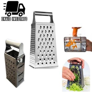 Imagem de Ralador de Legumes e Queijo Fatiador Aço Inox Quatro Faces Multiuso Co