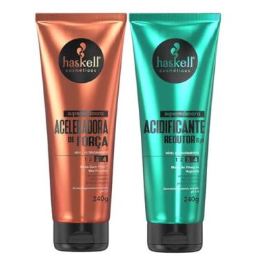 Imagem de Kit Supermáscaras 1 Aceleradora de Força 1 Acidificante Redutor de pH 