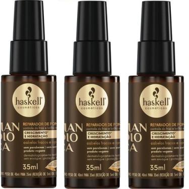 Imagem de Kit 3 Reparador de Pontas Haskell Mandioca 35ML