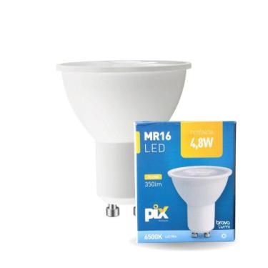 Imagem de Lâmpada Led Pix Dicroica Mr16 4,8W Bivolt, 6500K - Branco Frio